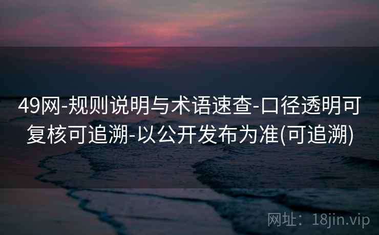 49网-规则说明与术语速查-口径透明可复核可追溯-以公开发布为准(可追溯)